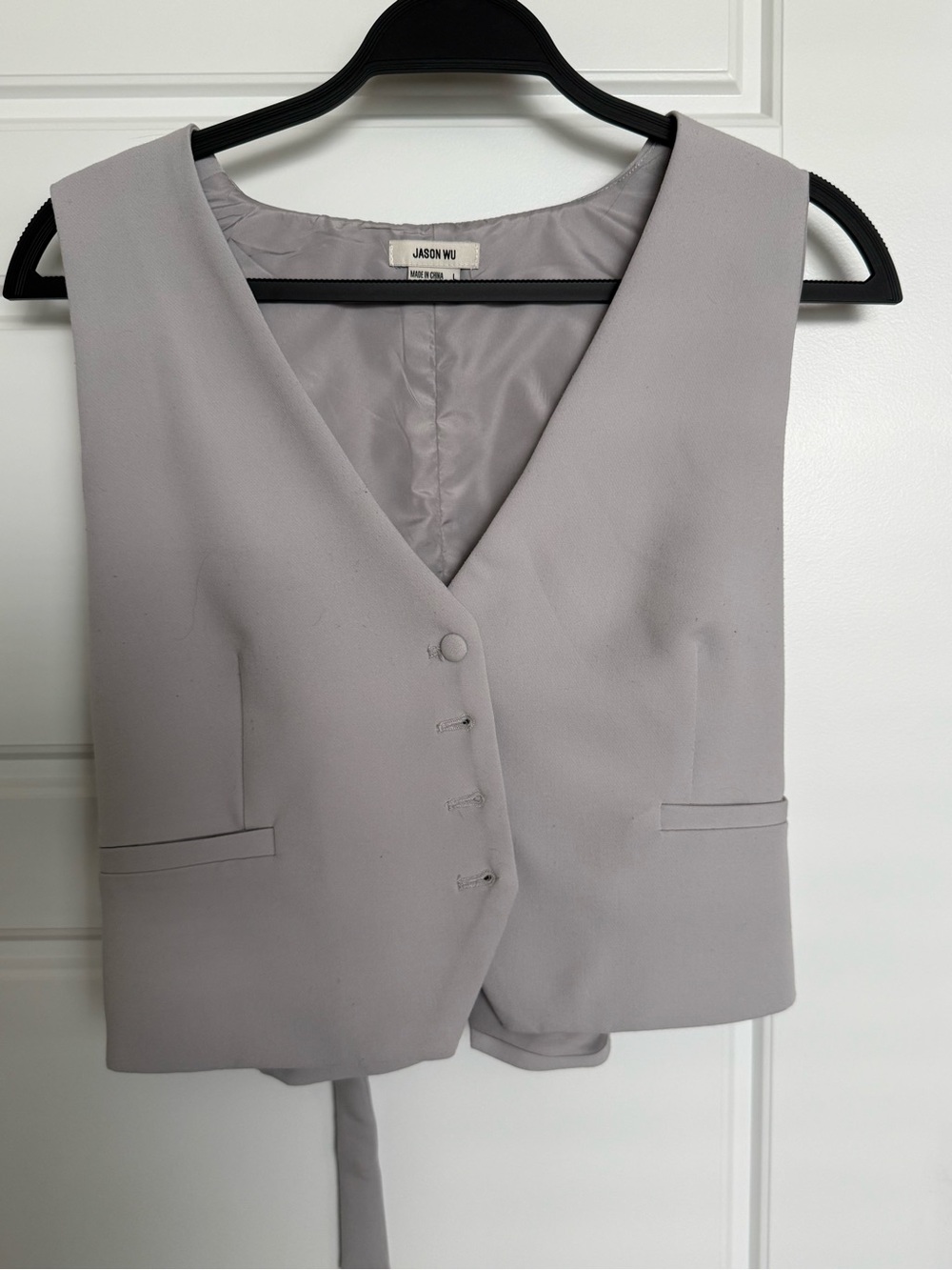 Jason Wu Gray Satin Lined vest